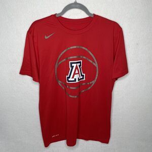 The Nike Tee Dri Fit Mens Size Large University of Arizona U of A Red T-Shirt
